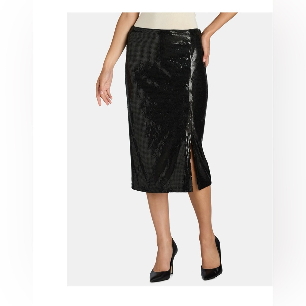Time and Tru Women's Sequin Skirt with Side Slit, Sizes lg 12-14 - Picture 6 of 7